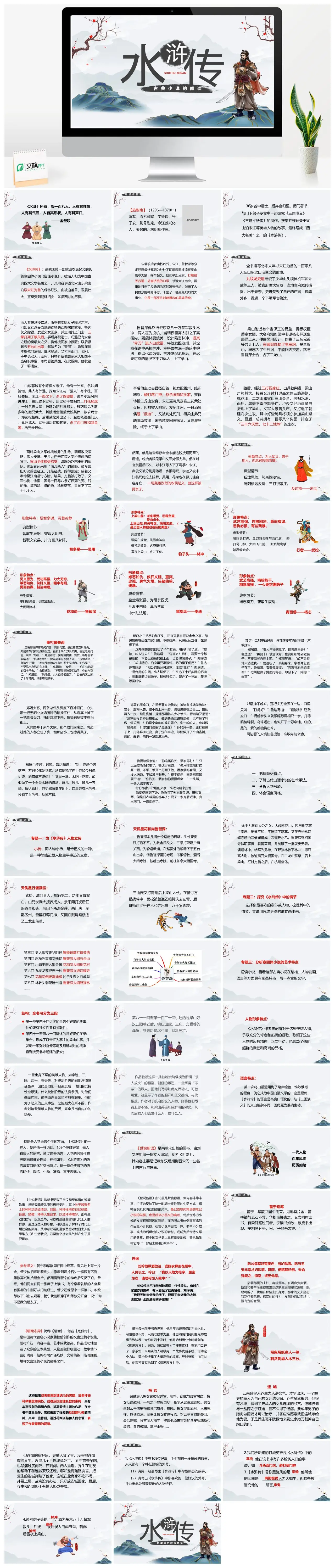 水浒传人物分析及作者介绍PPT