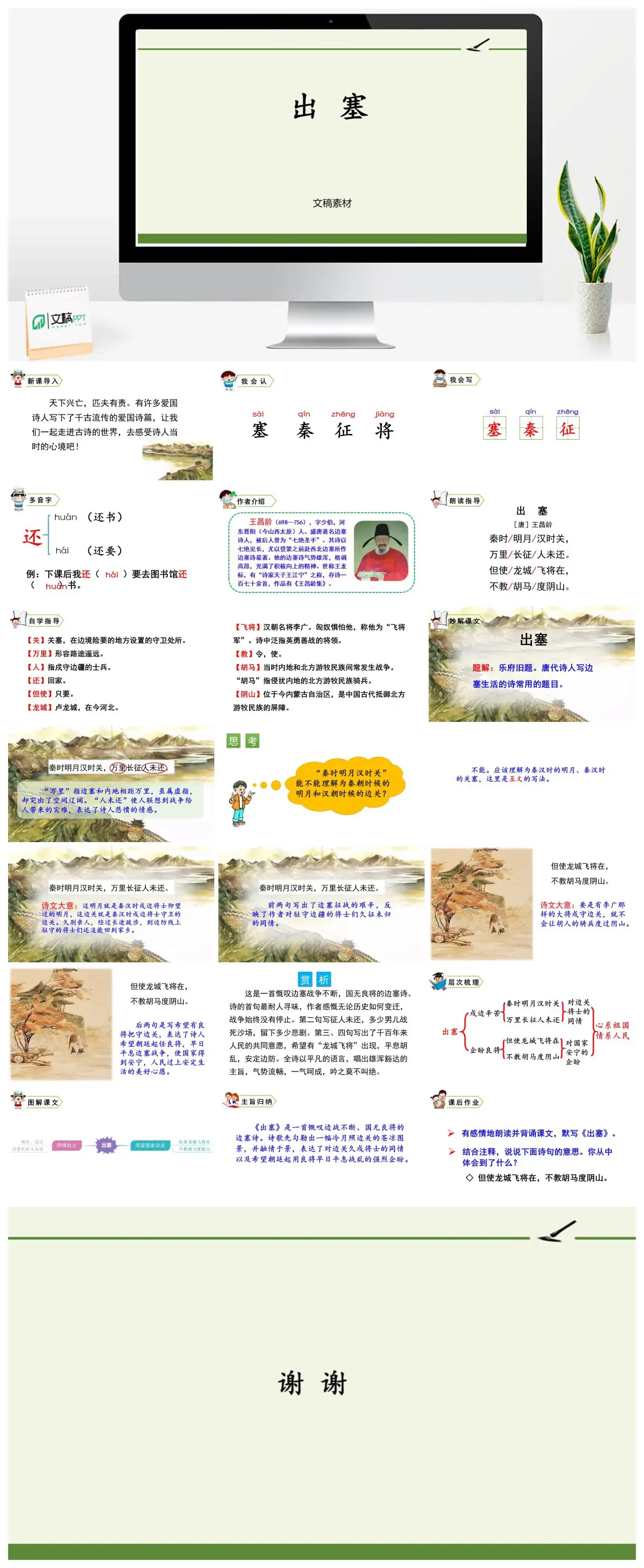 古诗赏析出塞爱国诗篇PPT