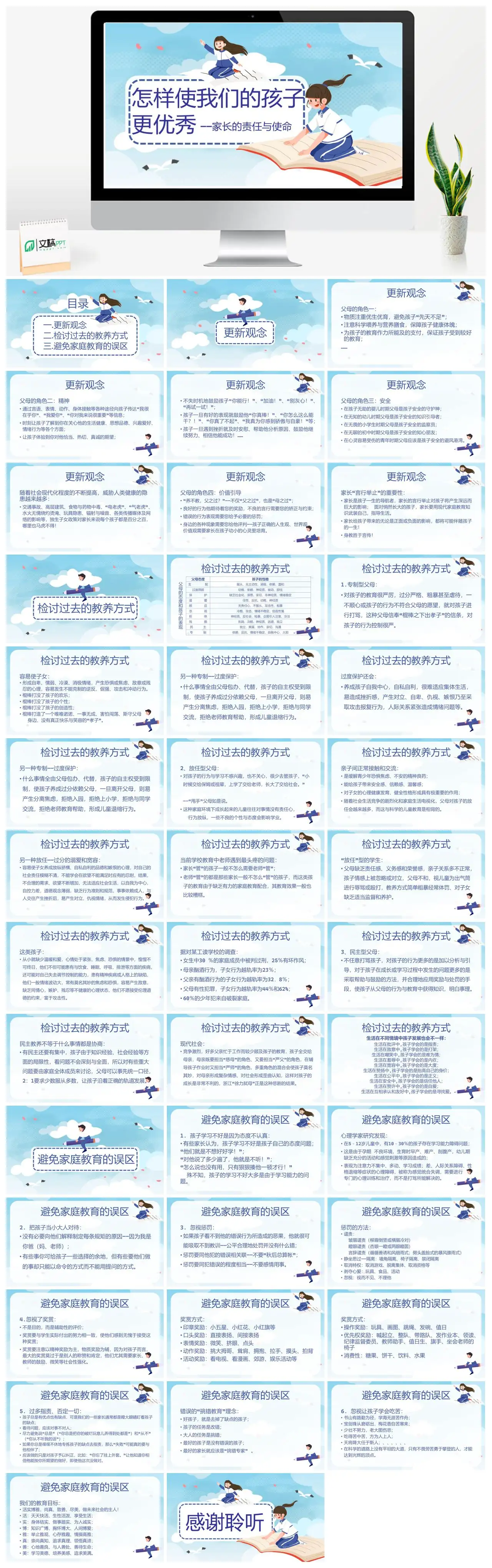家庭教育观念更新与误区避免PPT