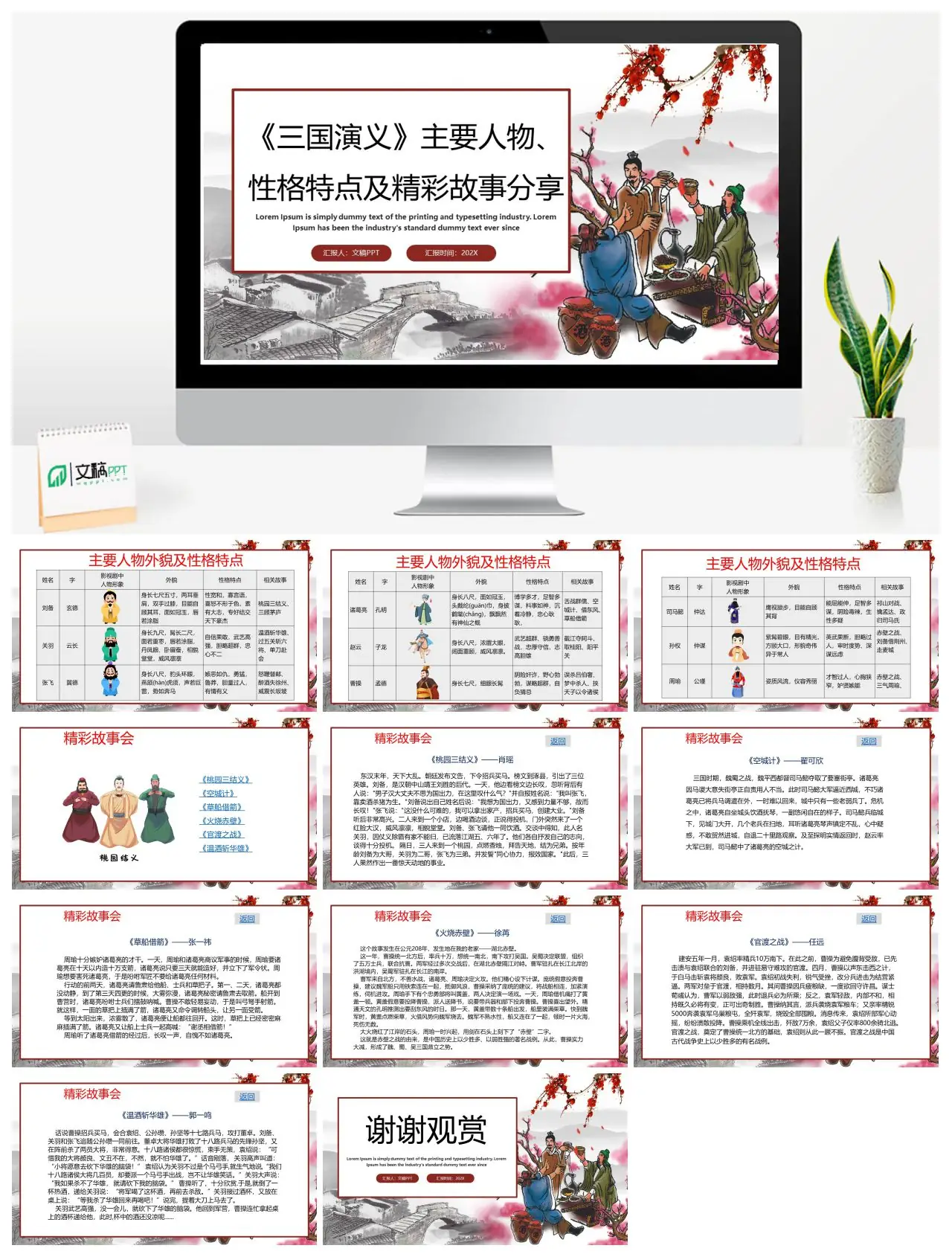 三国演义主要人物性格特点及故事分享PPT