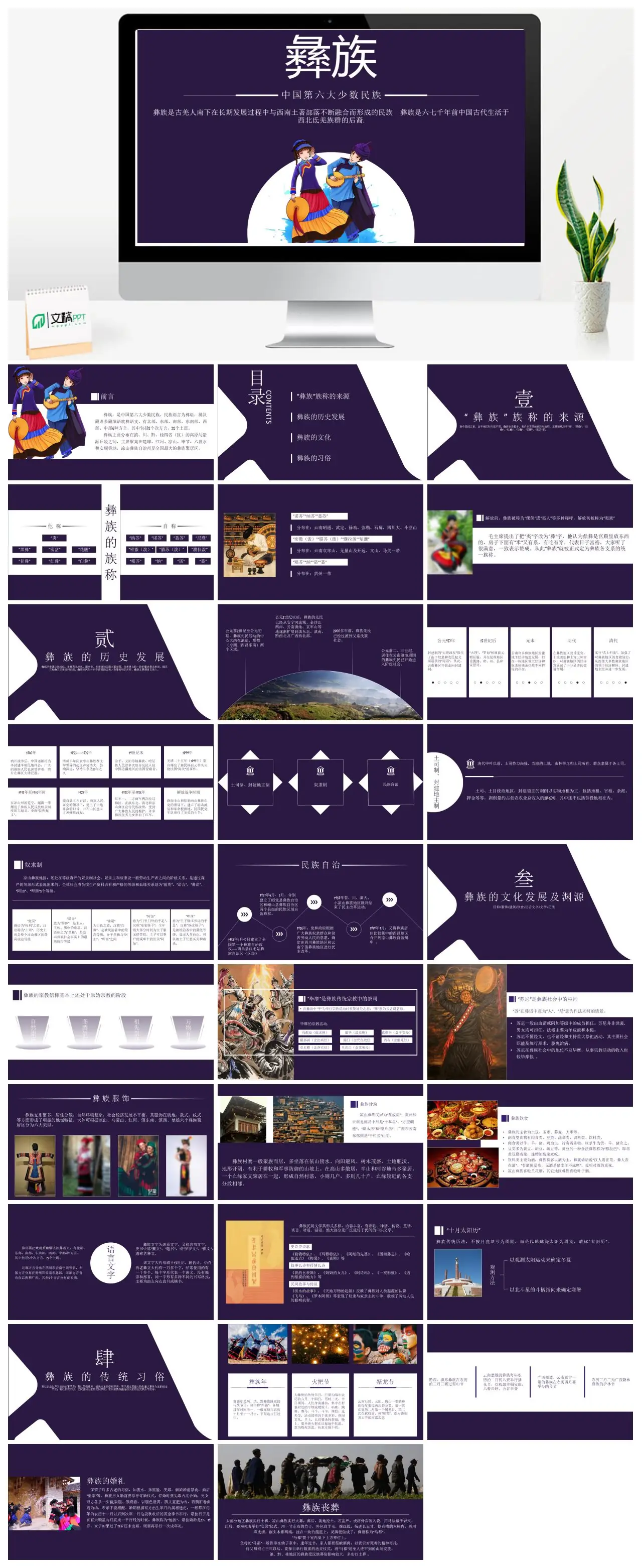 中国彝族少数民族概况PPT