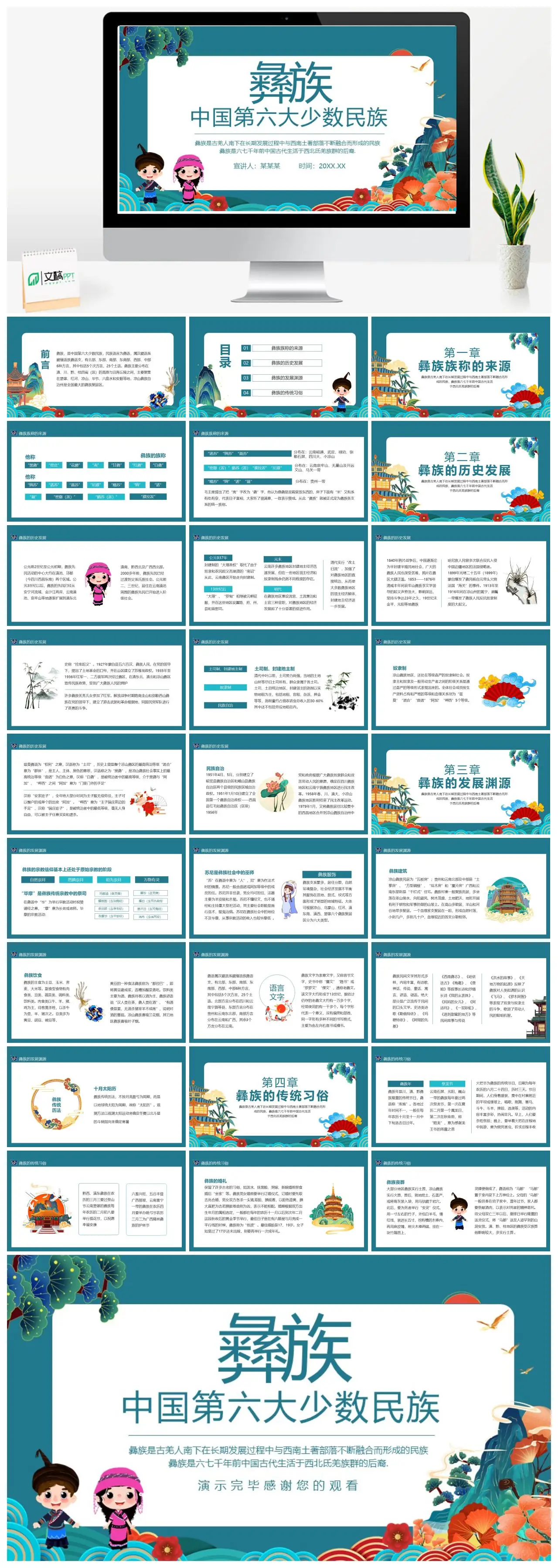中国彝族少数民族文化介绍PPT