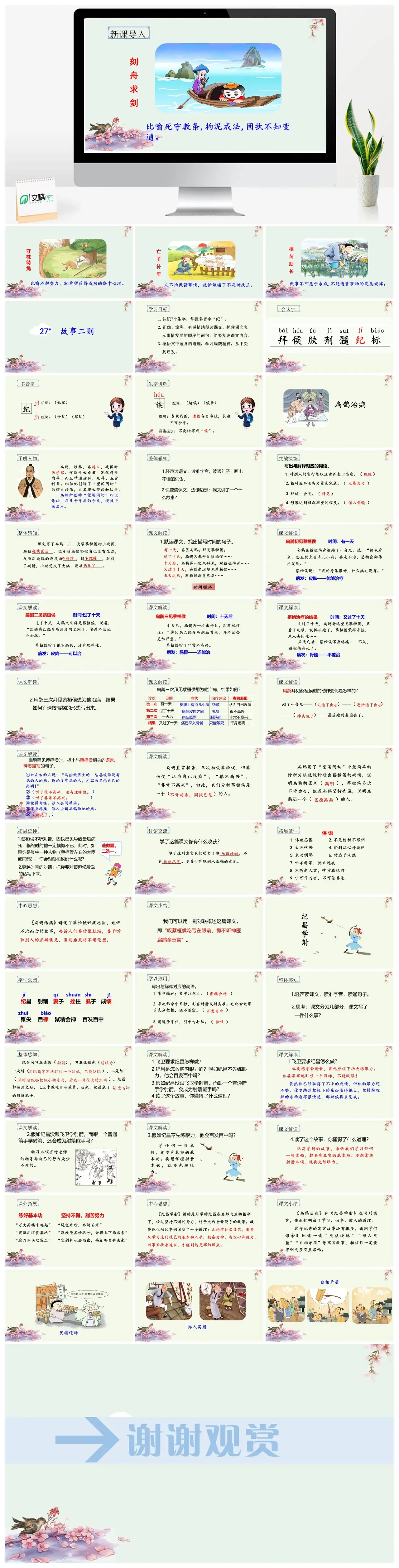 四年级语文寓言故事刻舟求剑守株待兔亡羊补牢教学PPT