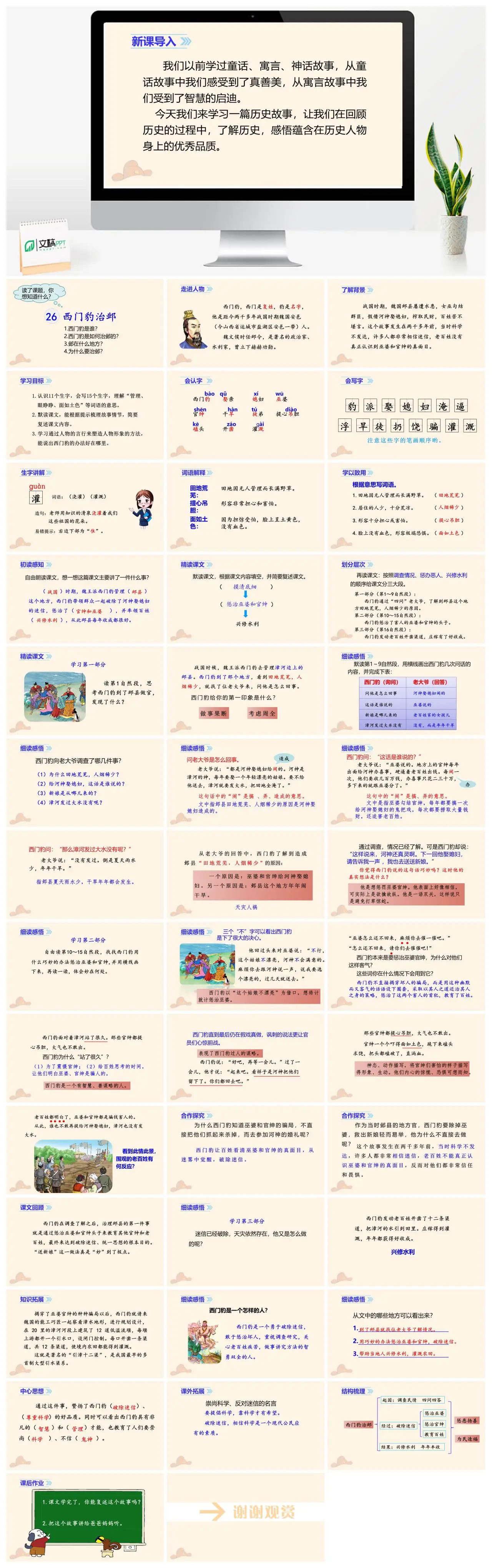 四年级语文西门豹治邺历史故事教学PPT