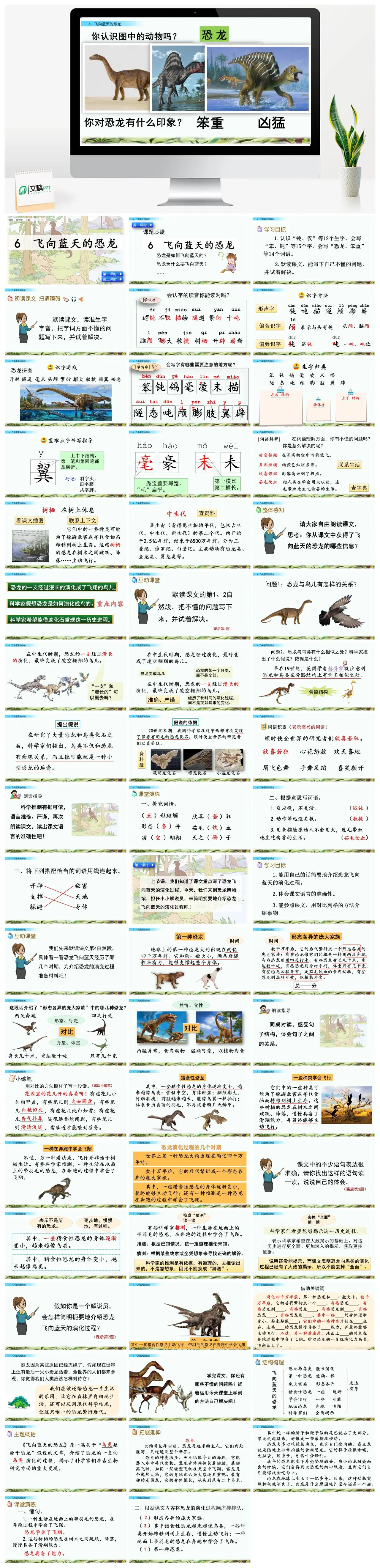 四年级语文飞向蓝天的恐龙教学课件PPT