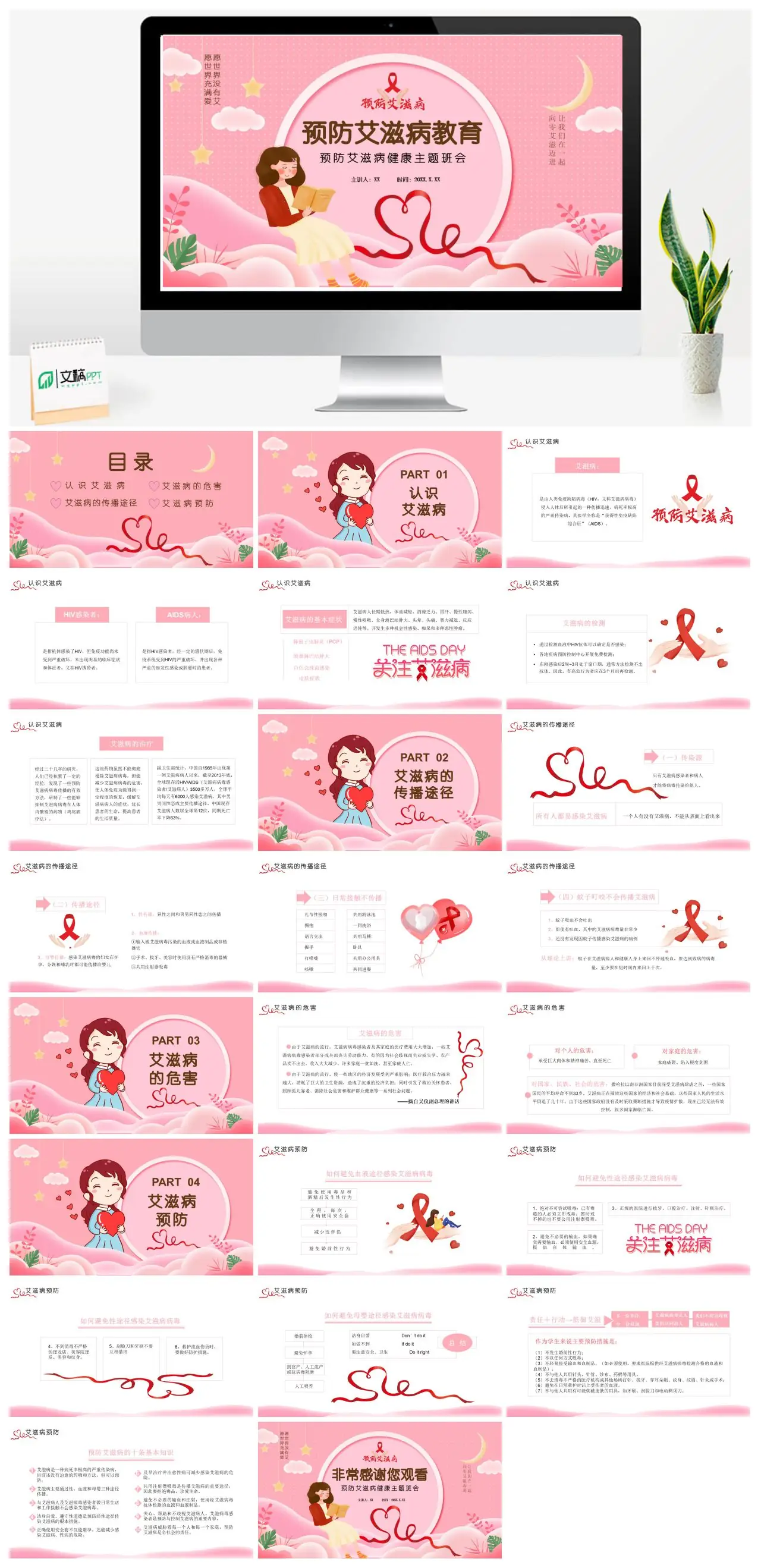 预防艾滋病健康主题班会PPT