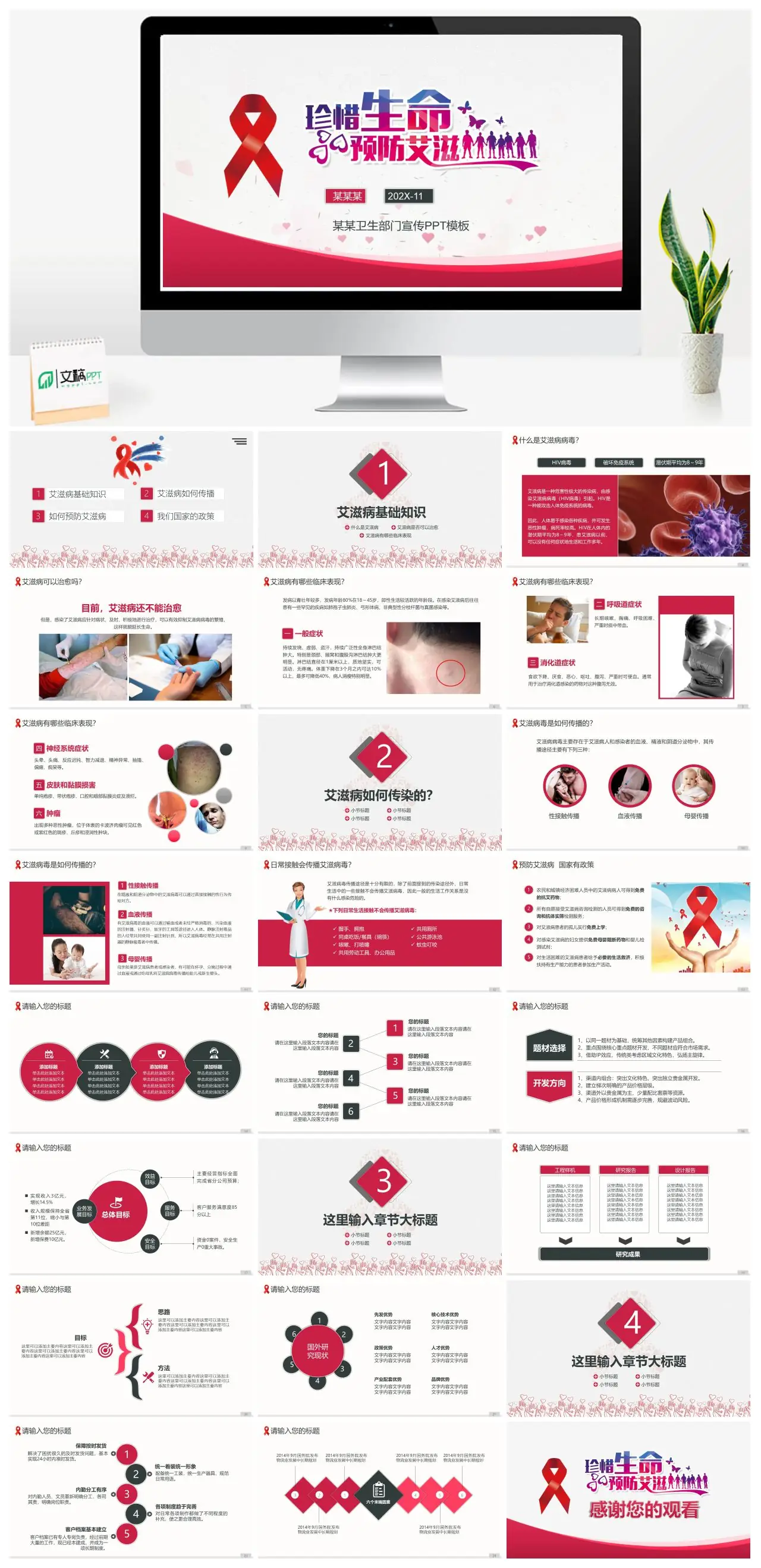 某某卫生部门艾滋病防治知识宣传PPT