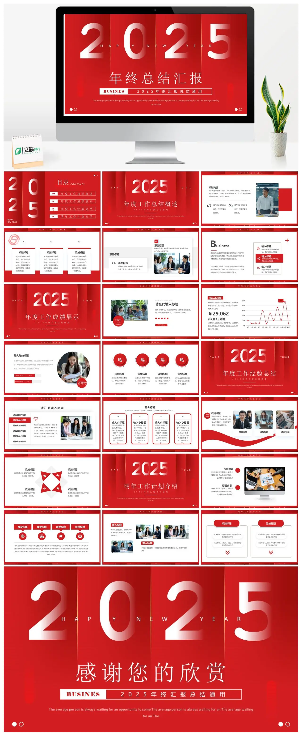 2025年终总结汇报PPT