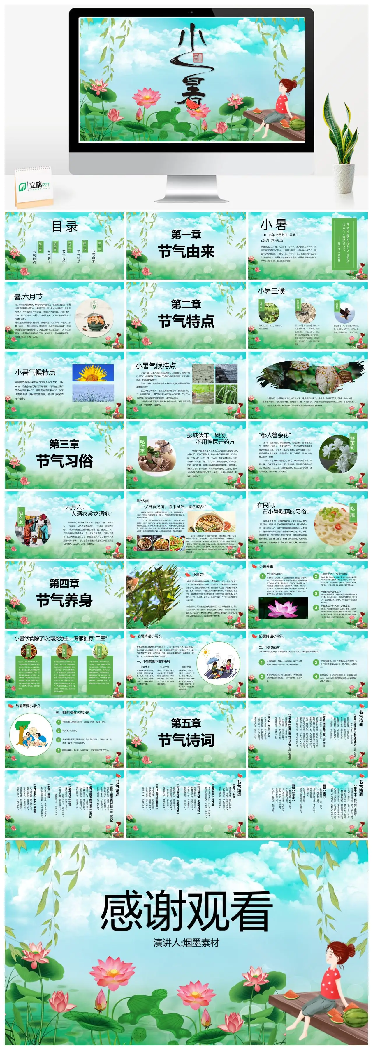 小暑节气由来介绍PPT