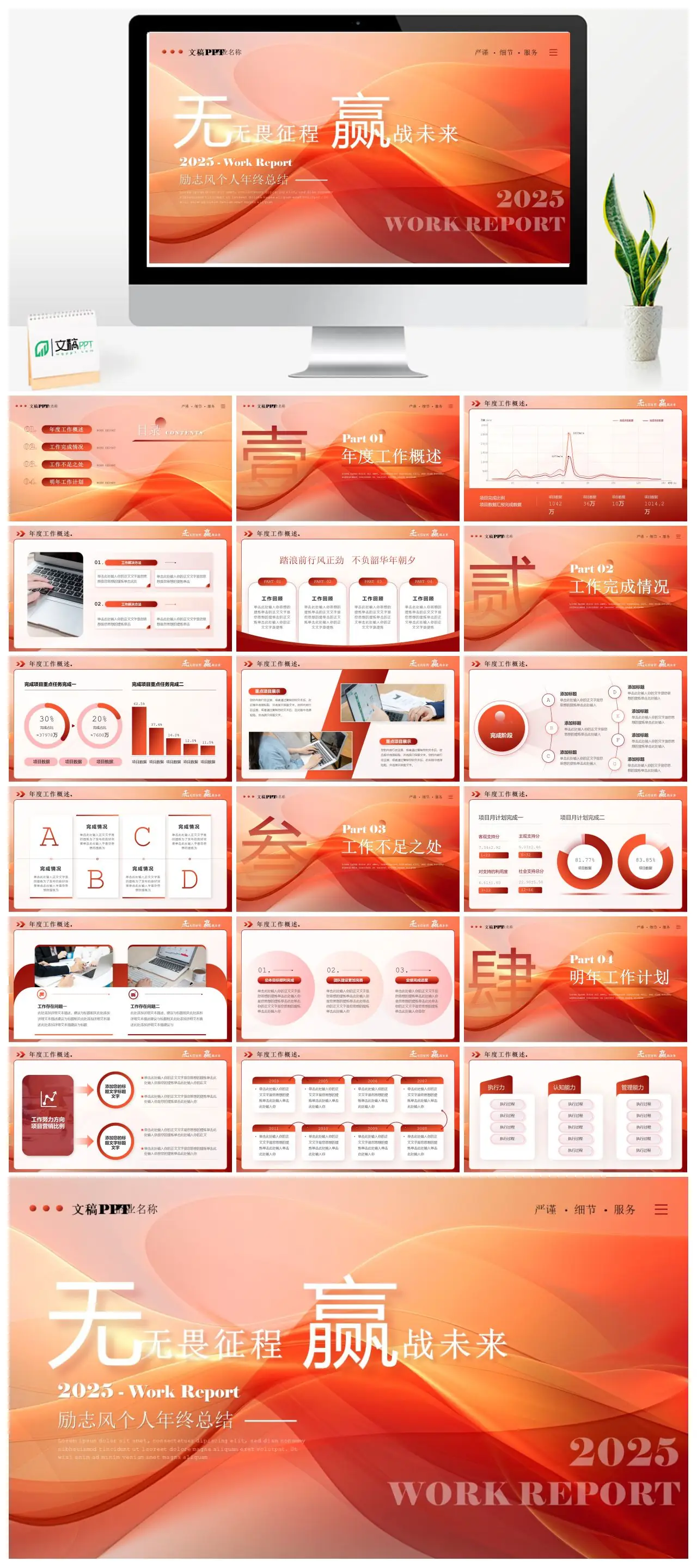 2025年个人年终工作总结报告PPT