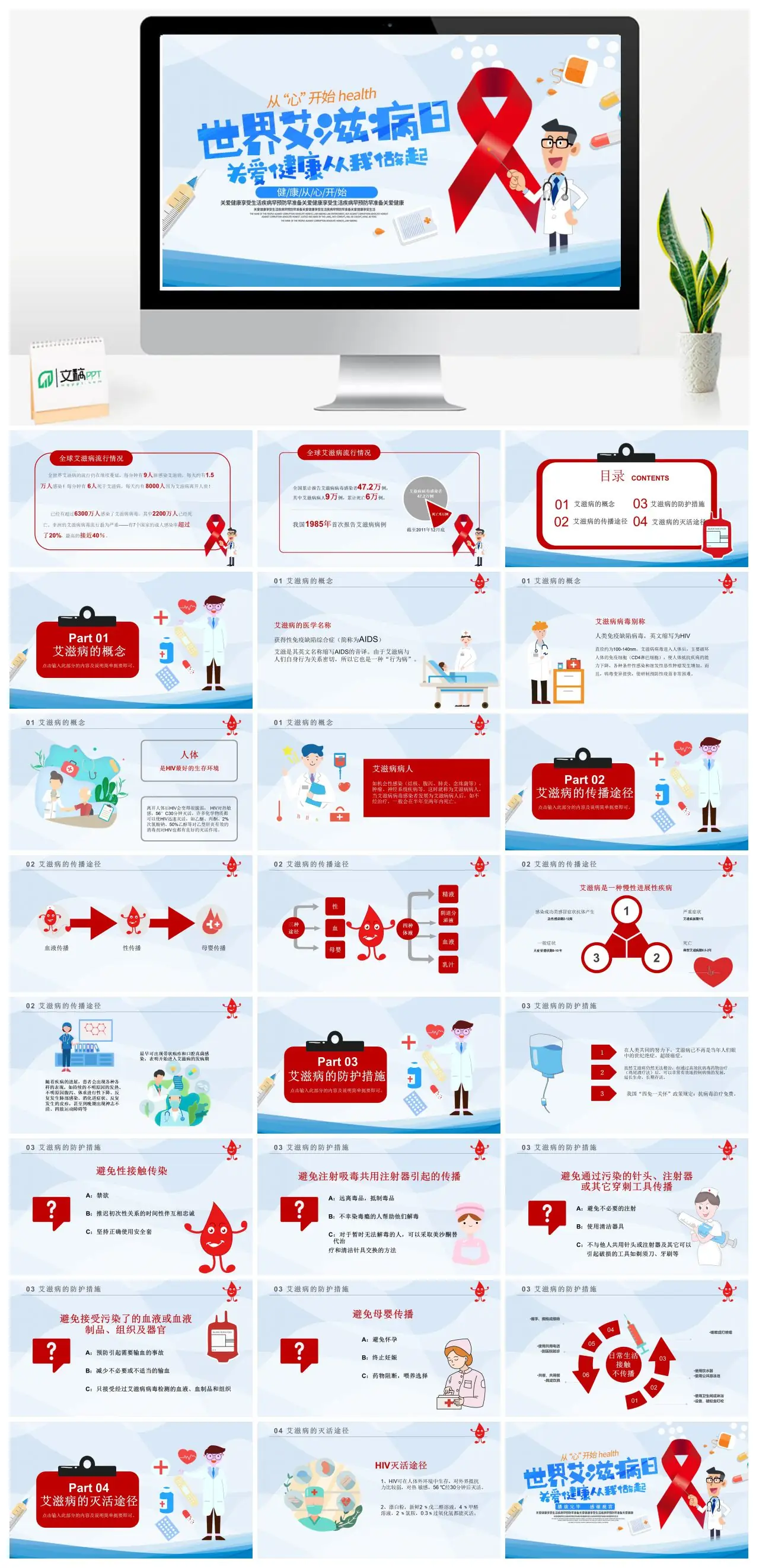 全球艾滋病疫情现状与数据统计PPT