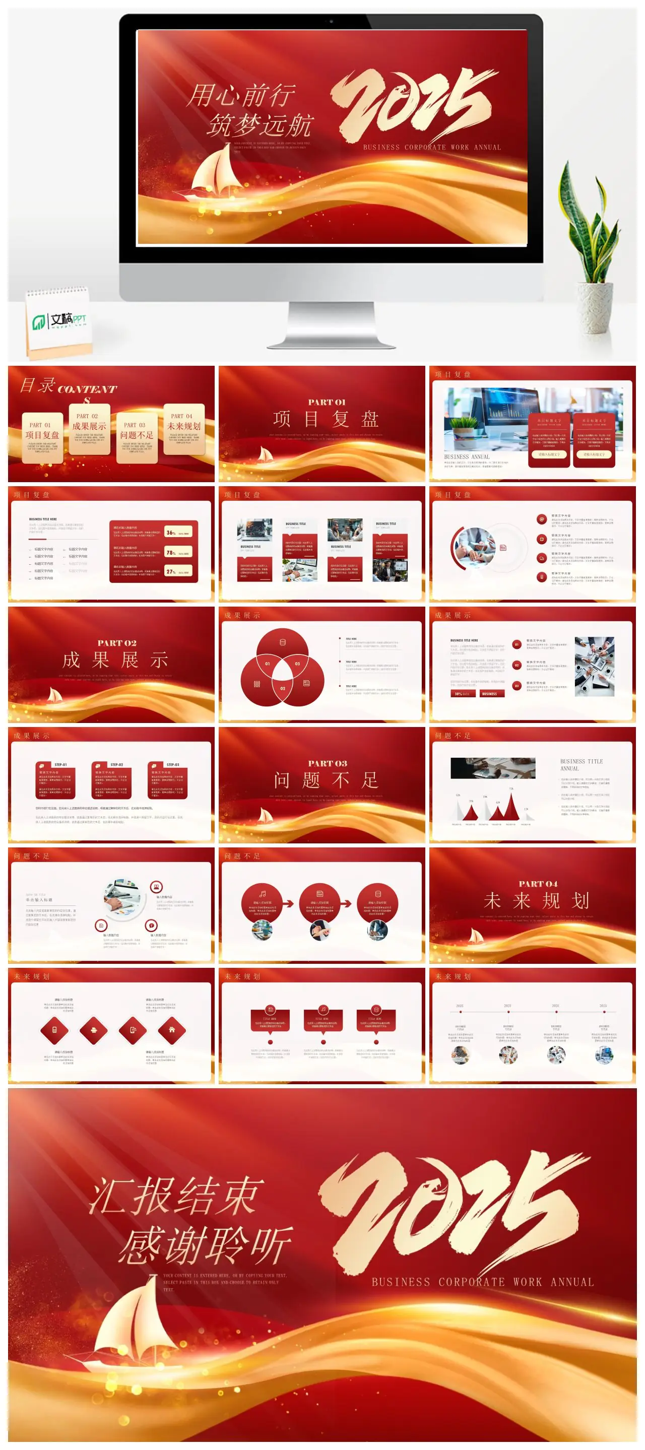 马年项目复盘成果展示问题不足未来规划PPT