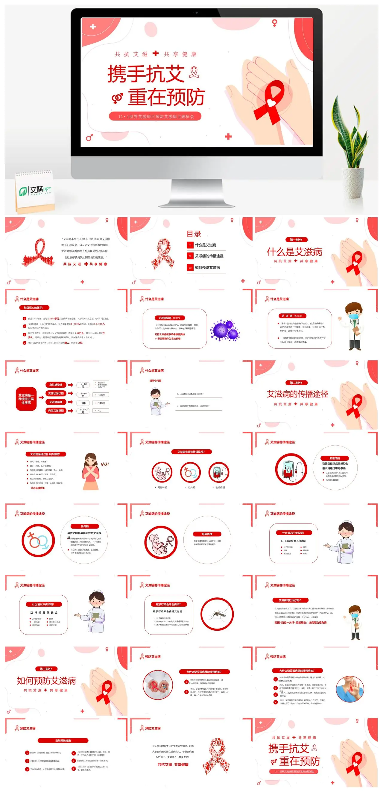 艾滋病防治与消除歧视宣传PPT