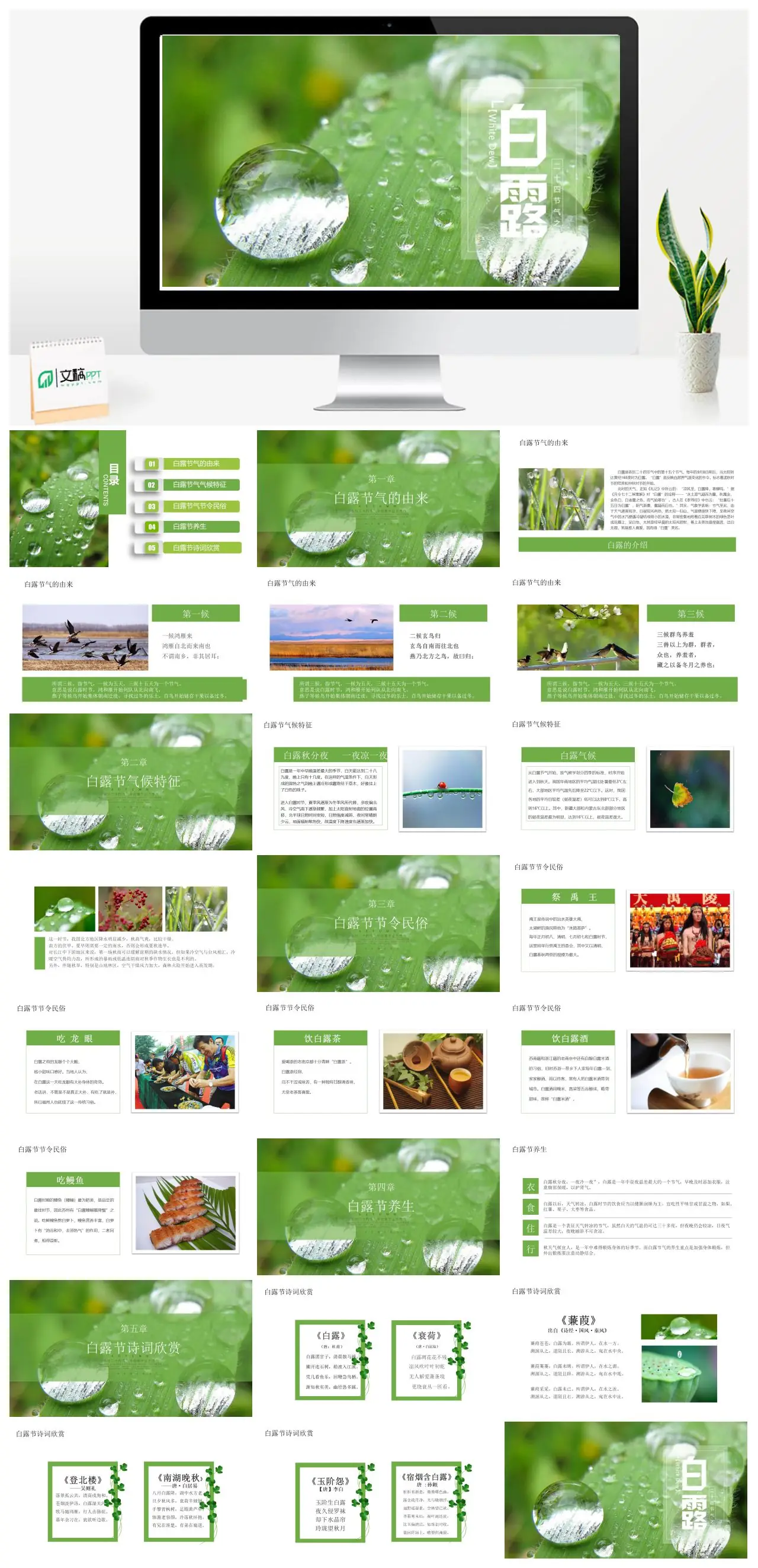 白露节气由来与诗词欣赏PPT