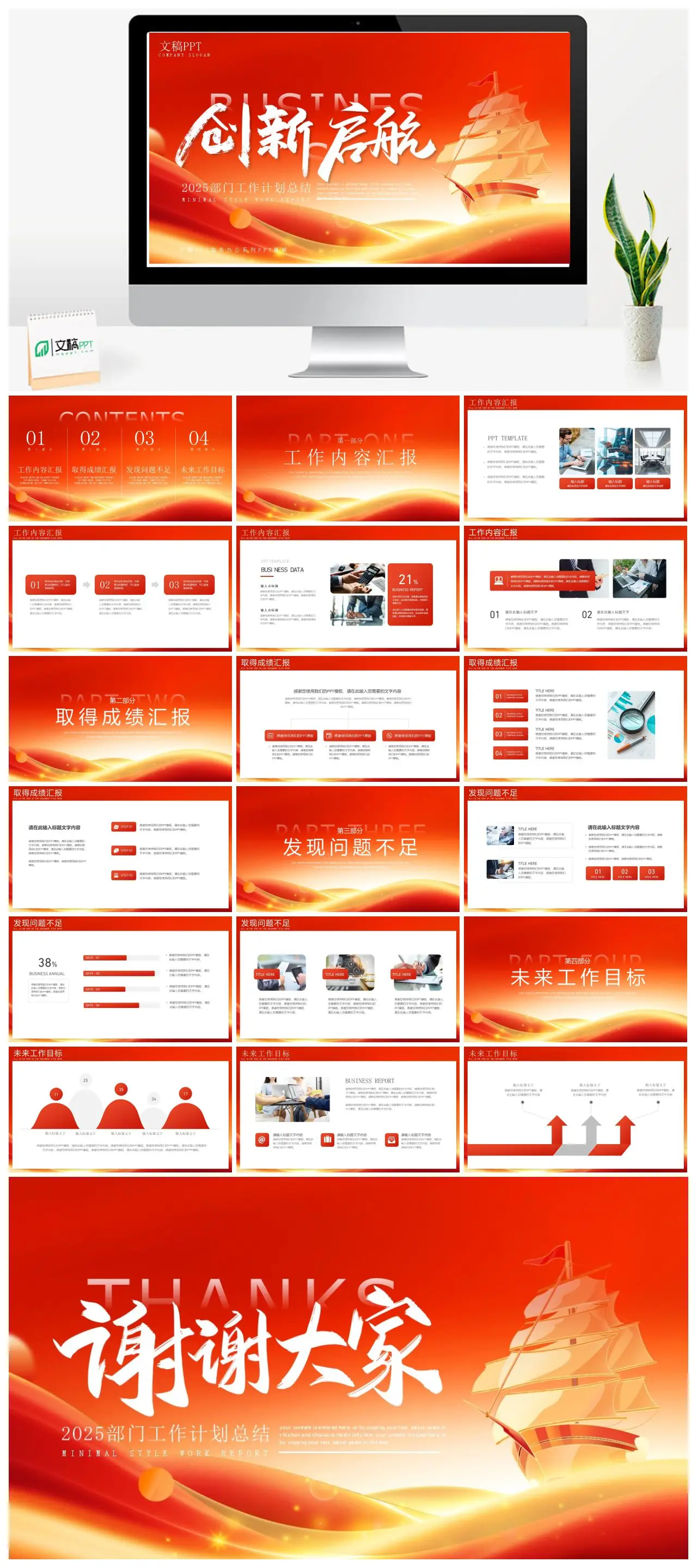 2025部门工作计划总结汇报PPT