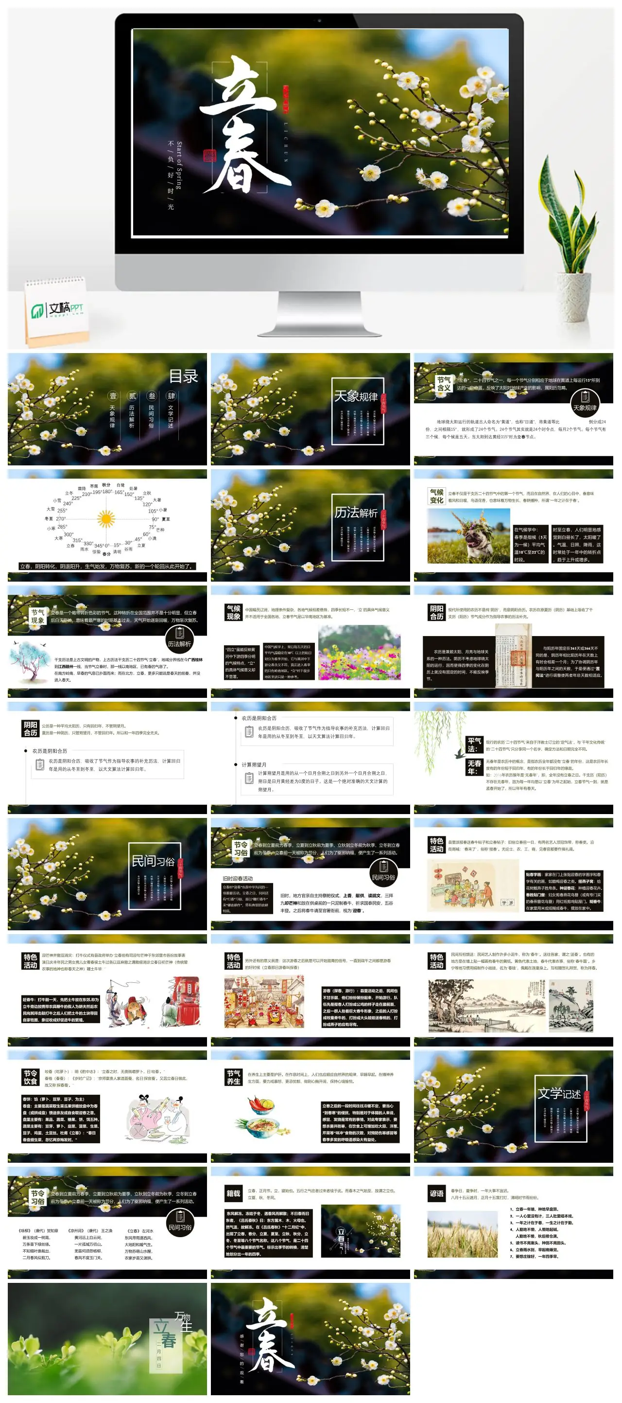 立春天象历法习俗文学记述PPT