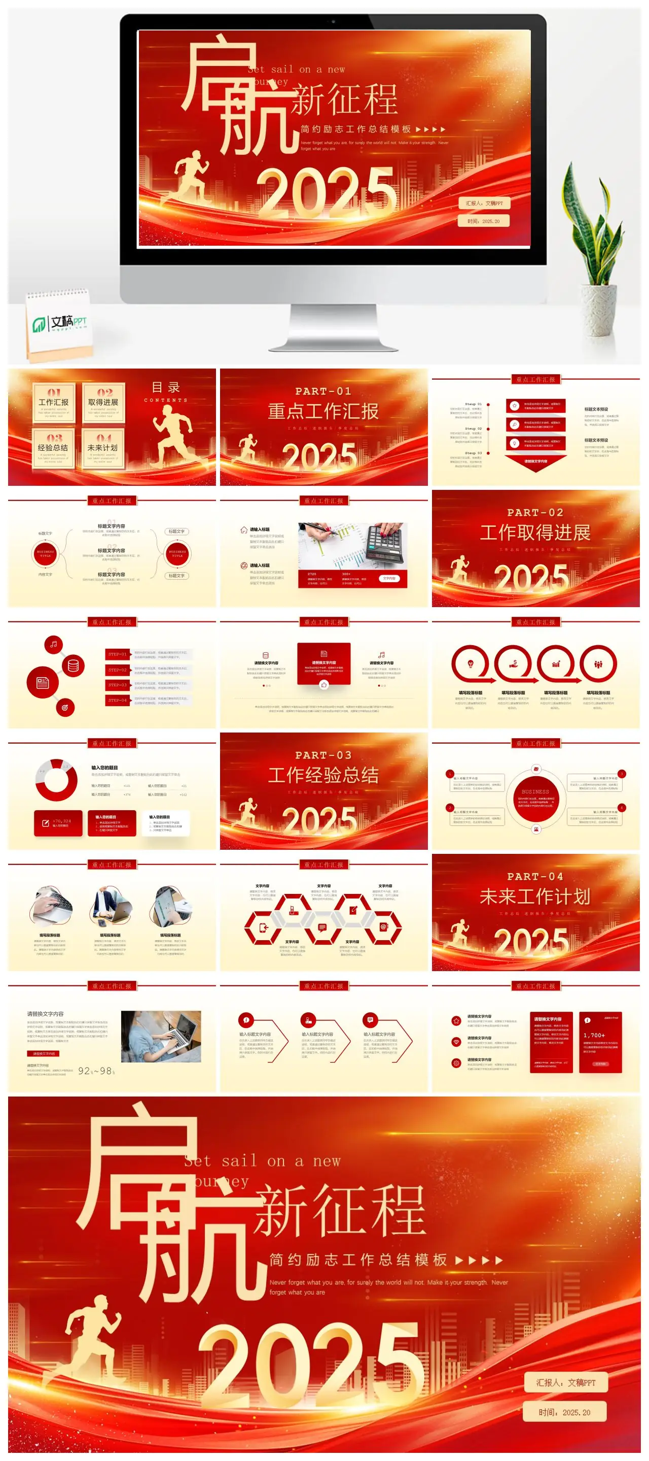 马年重点工作汇报总结述职报告PPT
