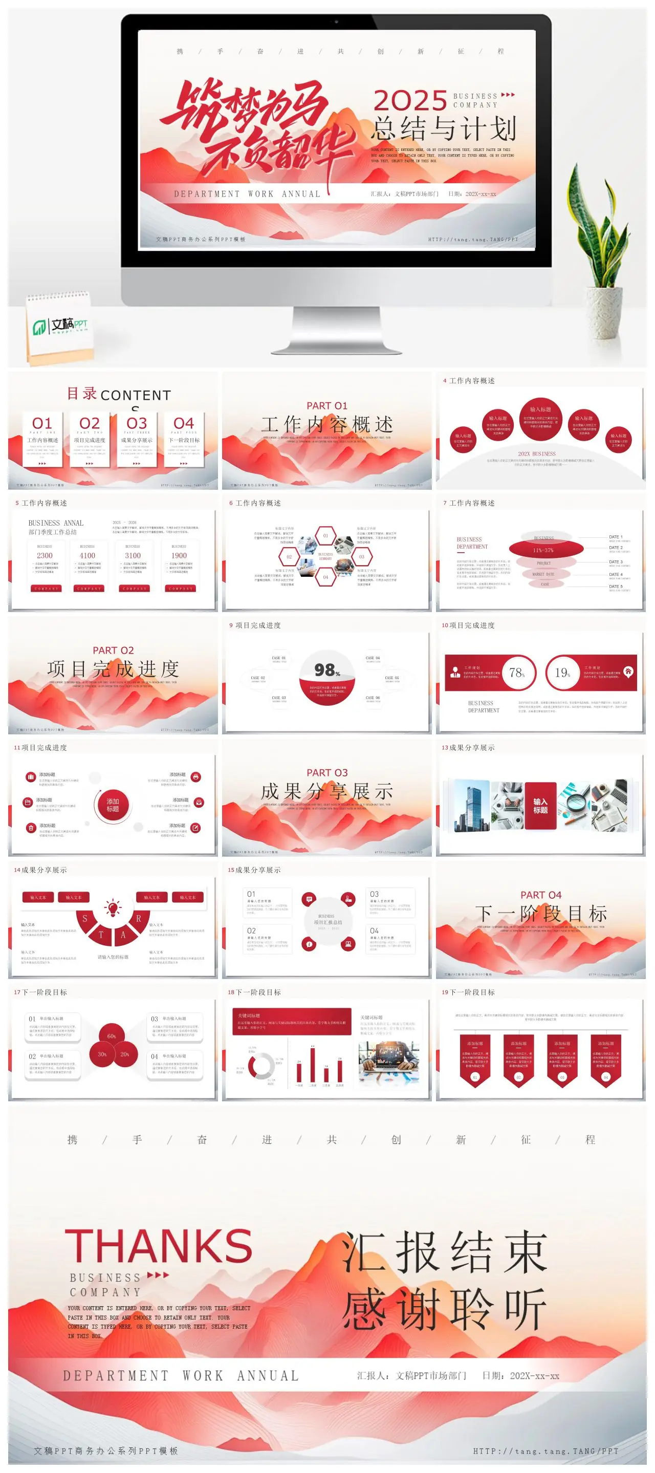 2025年度市场部门工作总结与计划PPT