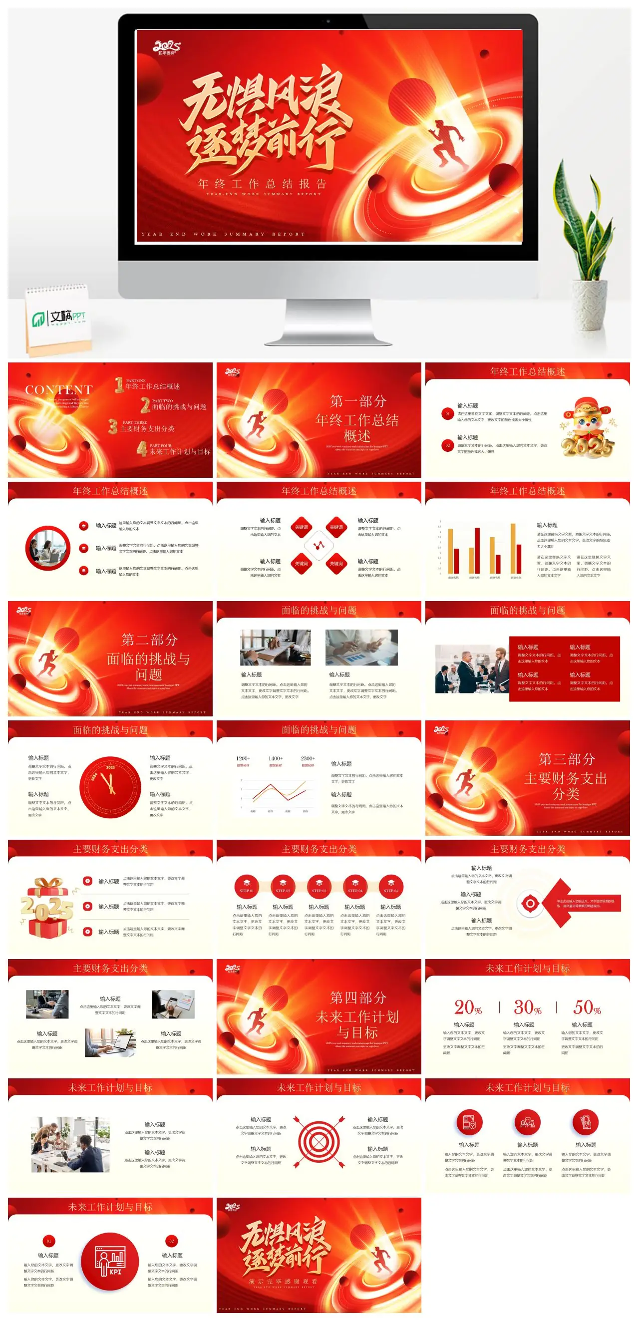 年终工作总结报告财务支出与未来计划PPT