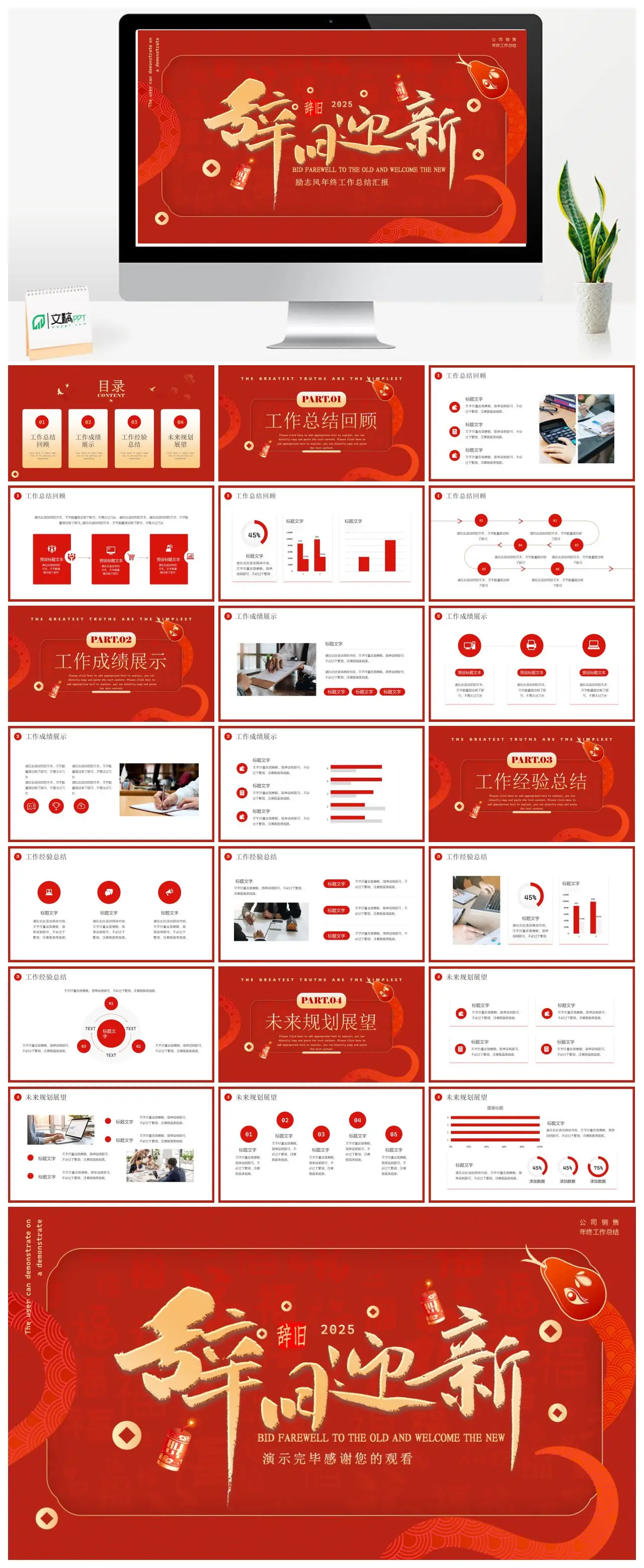 公司销售年终工作总结汇报2025PPT