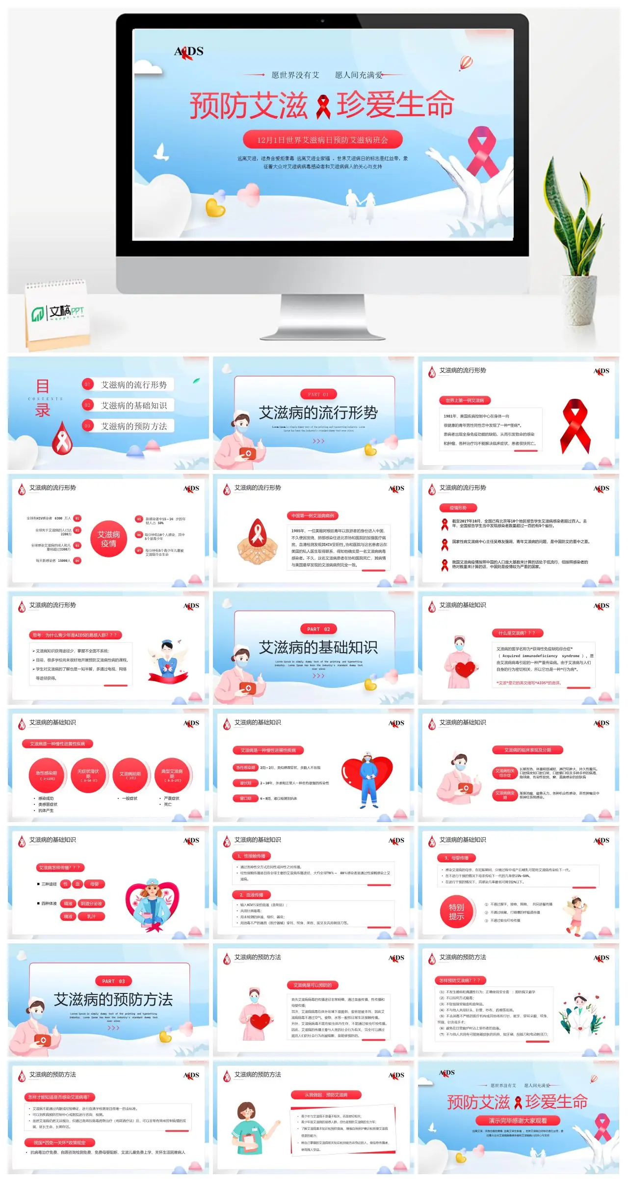 世界艾滋病日预防艾滋病班会PPT