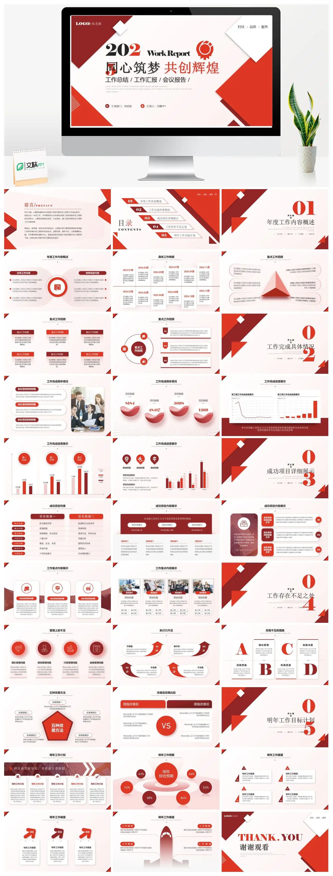 2025工作总结汇报会议报告同心筑梦共创辉煌PPT