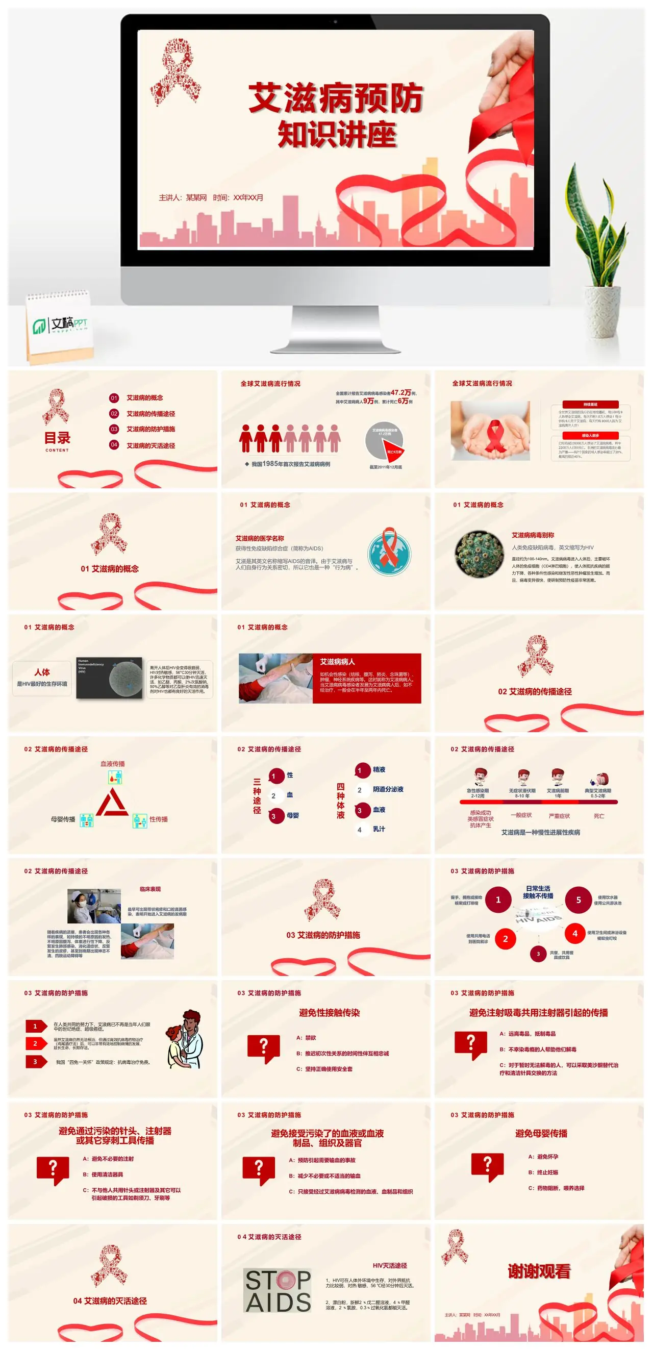 艾滋病预防知识讲座PPT