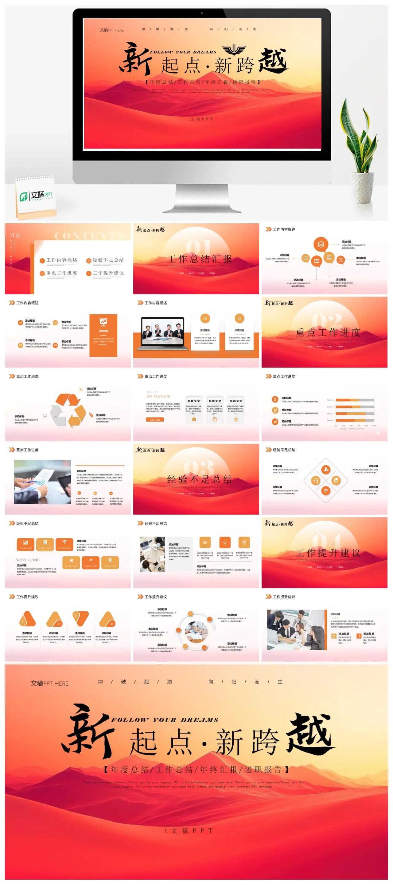 马年年度工作总结述职报告PPT