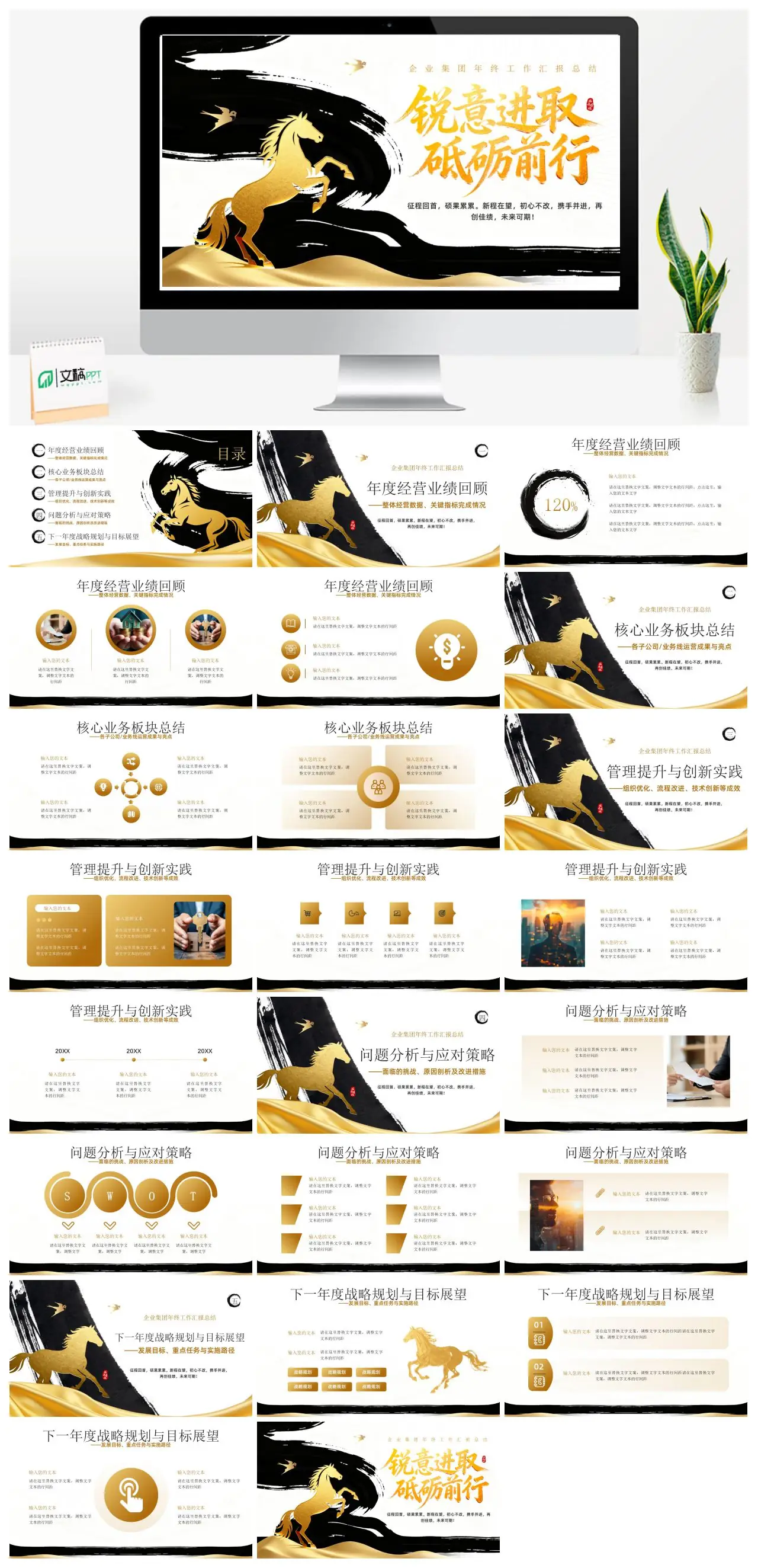企业集团年终工作汇报总结PPT