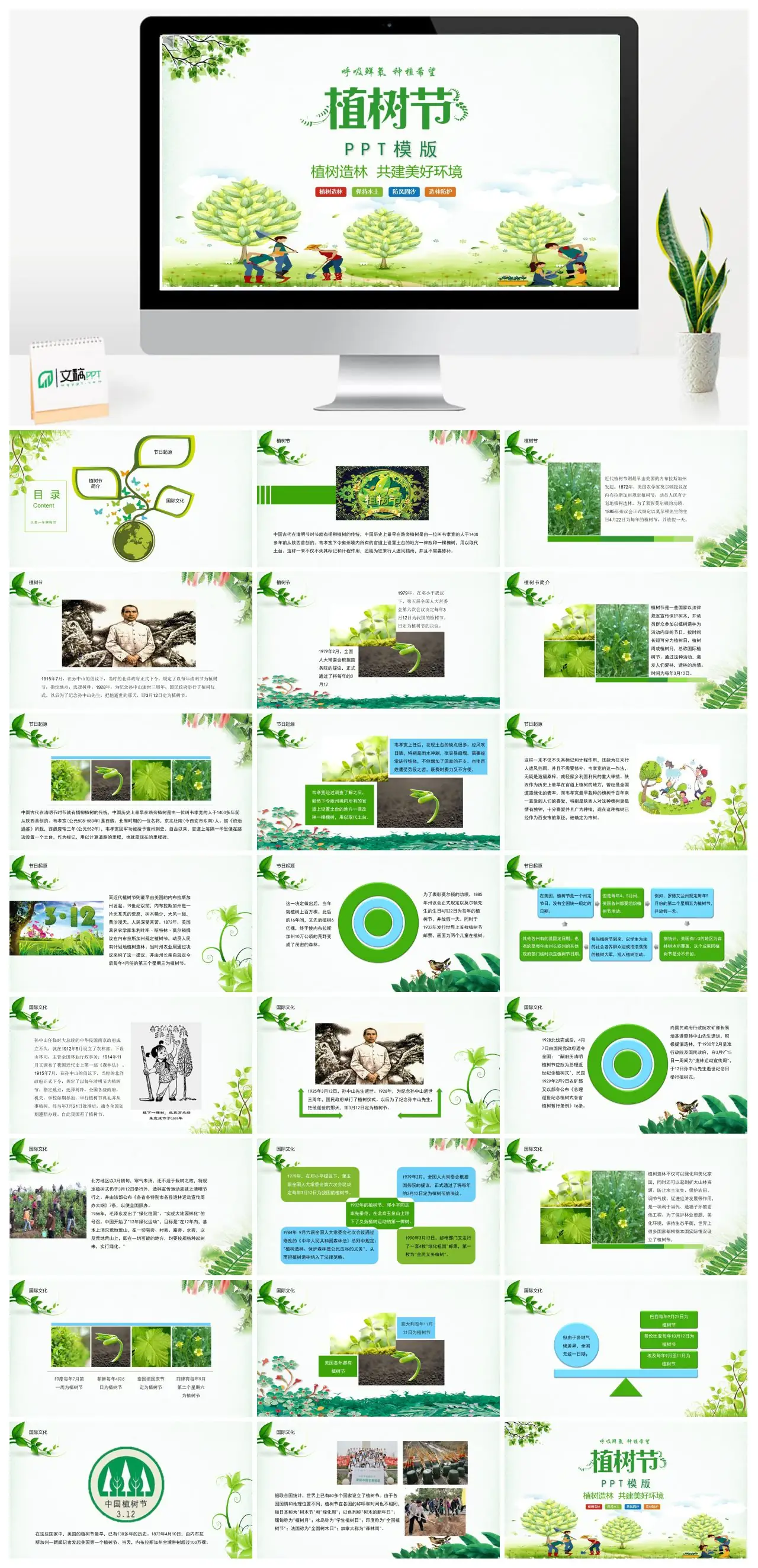 植树节起源与意义PPT