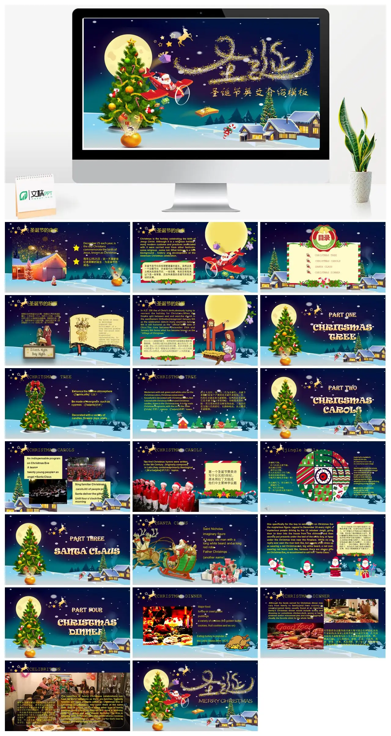 圣诞节由来与庆祝方式PPT