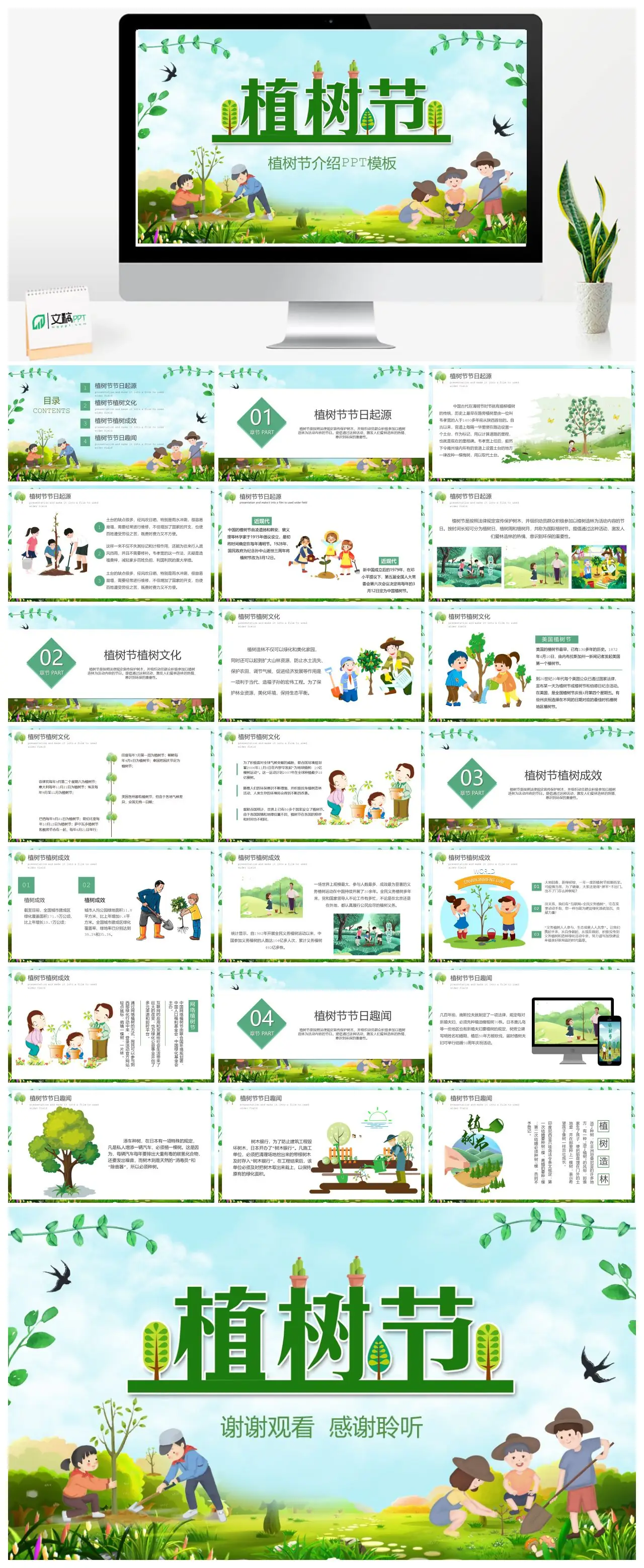 植树节起源与环保意义介绍PPT
