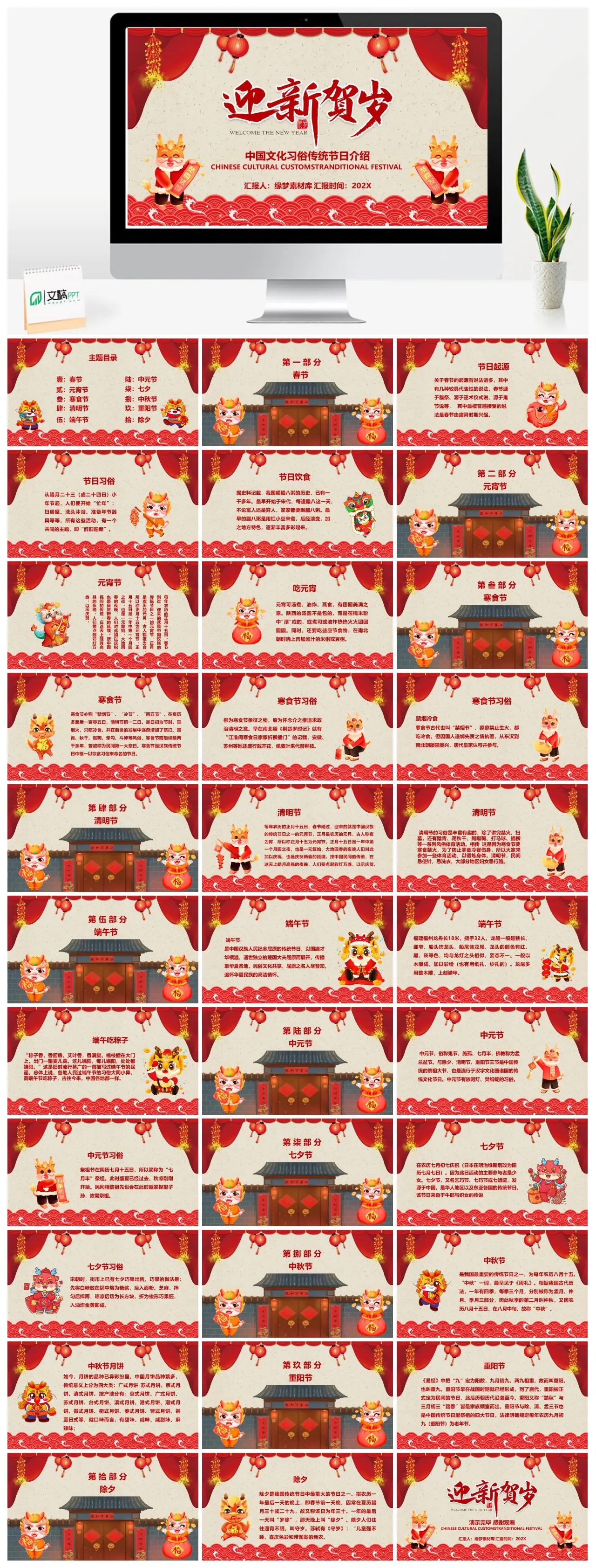 中国传统节日文化习俗介绍PPT