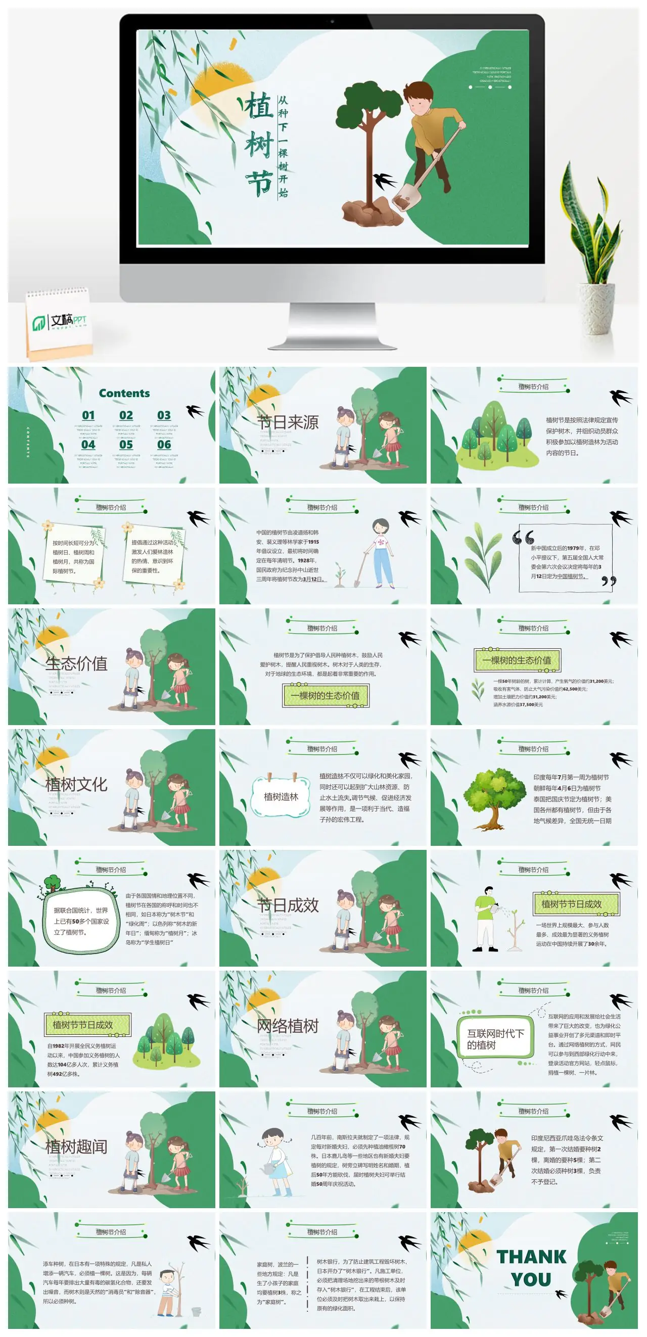 植树节节日来源与内容介绍PPT