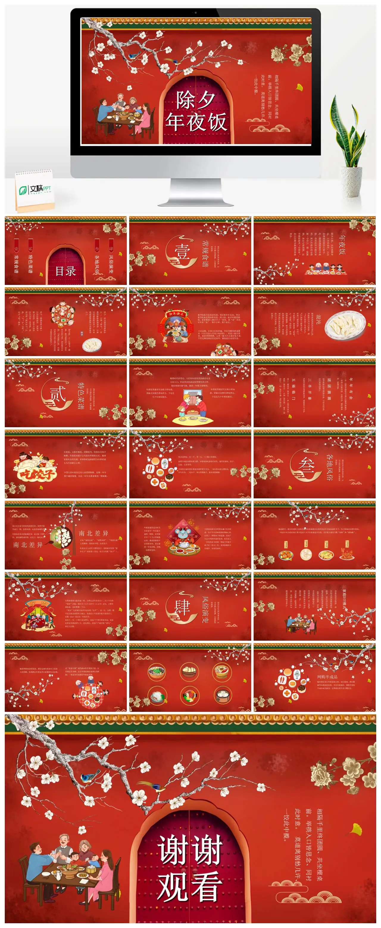 中国传统年夜饭文化介绍PPT