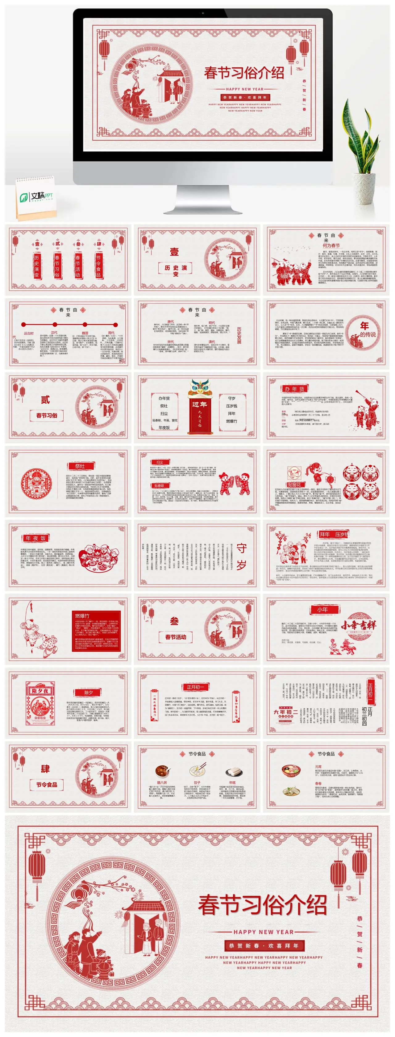 春节习俗与历史演变介绍PPT