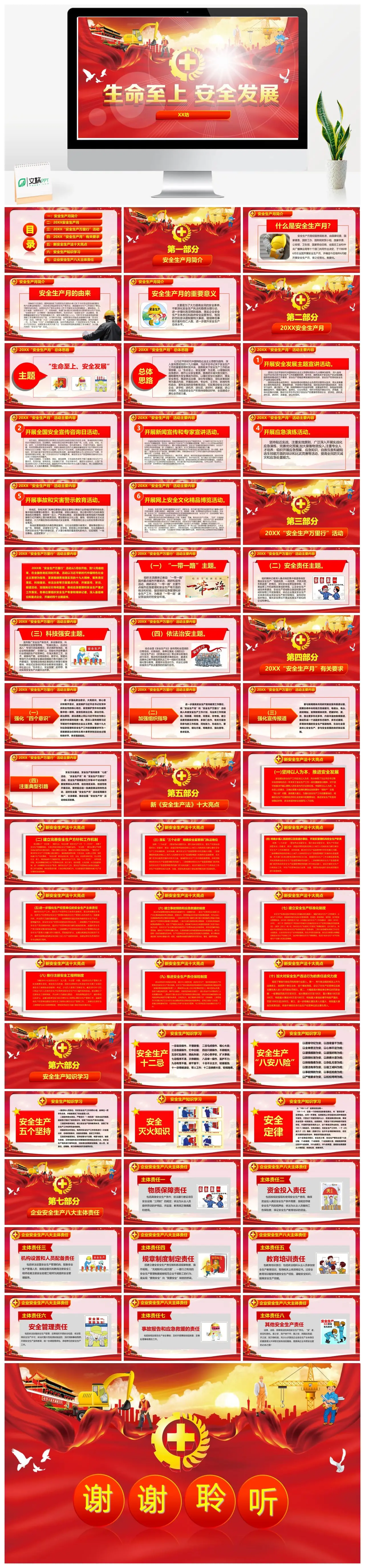 安全生产月活动与新安全生产法十大亮点企业主体责任知识学习PPT