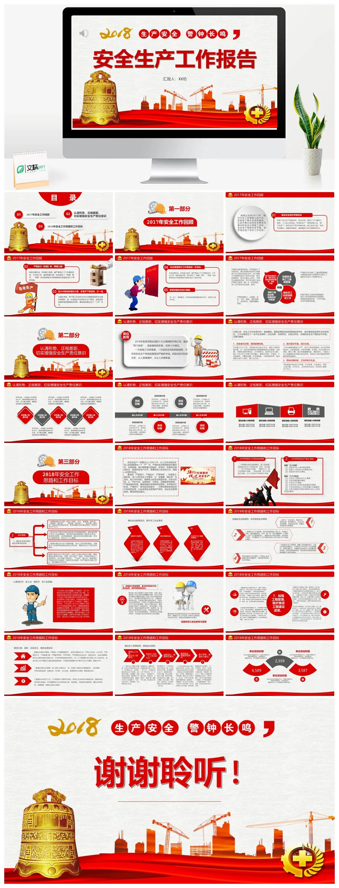 安全生产工作报告PPT