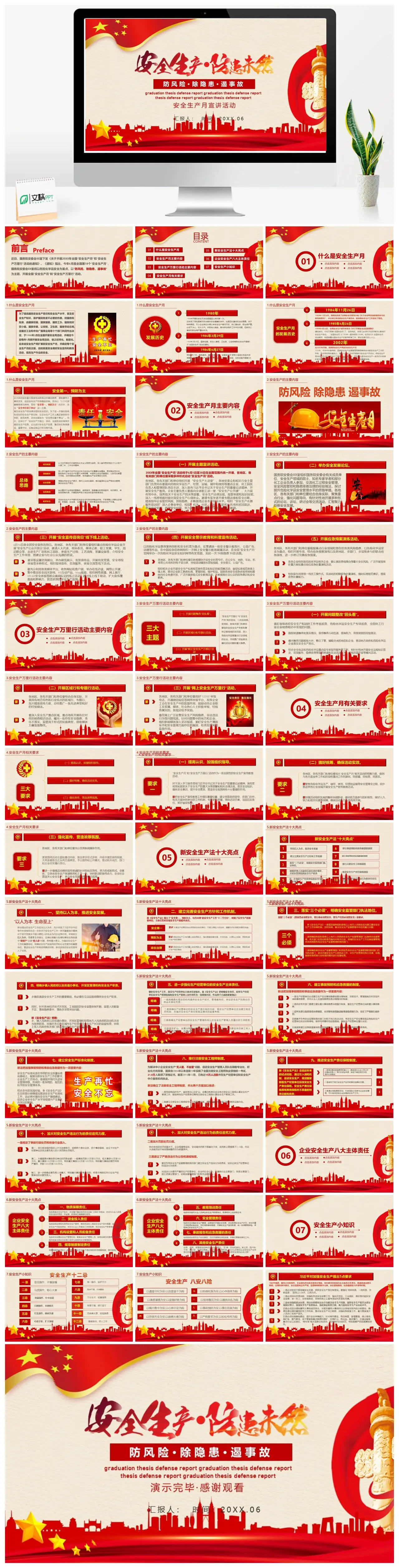安全生产月防风险除隐患遏事故宣讲活动PPT