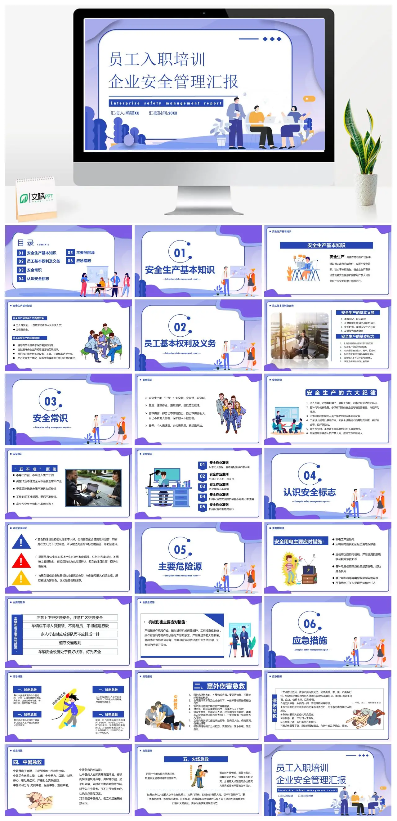 企业安全管理汇报员工入职培训PPT
