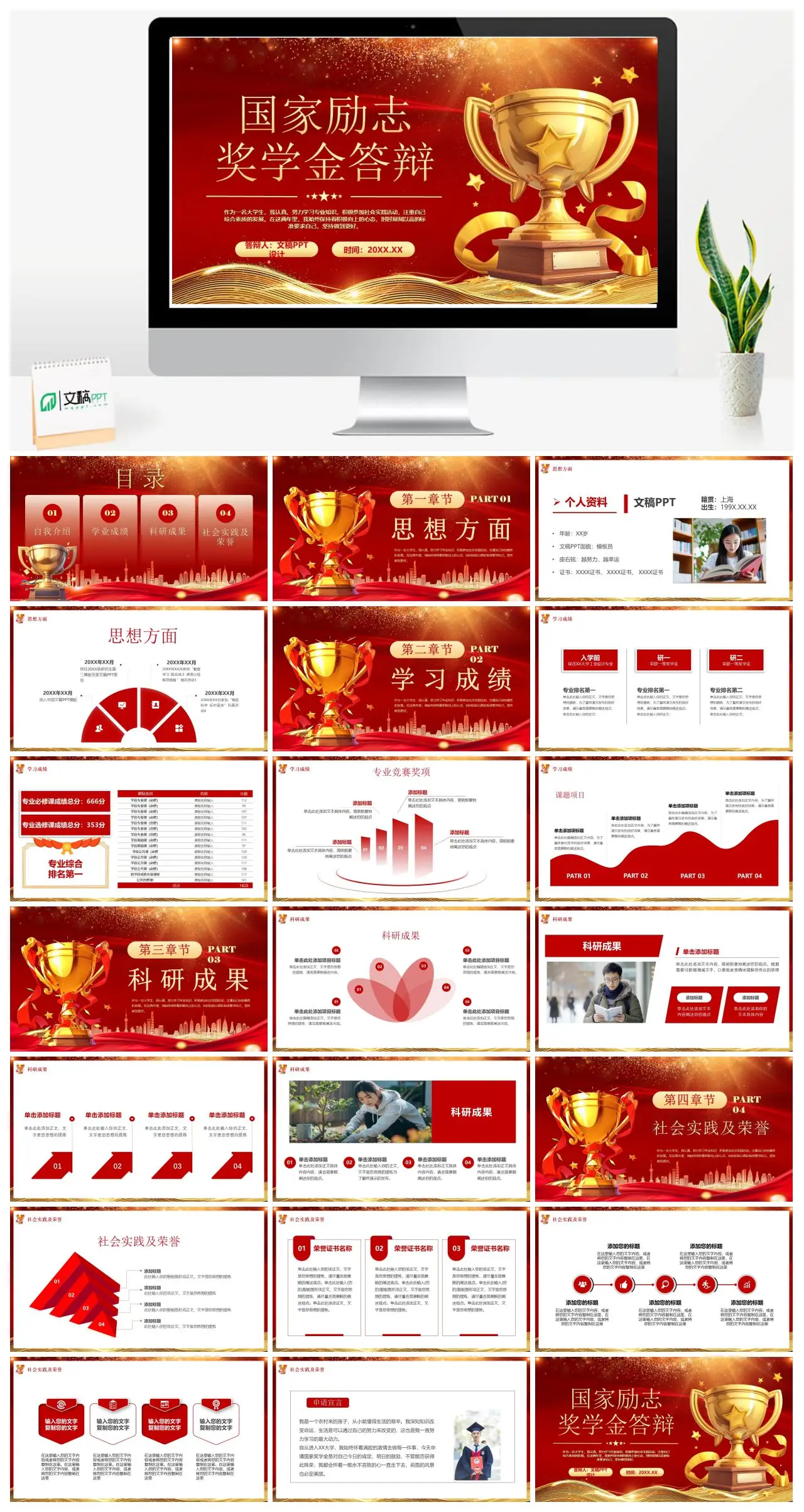 奋进自强国家励志奖学金答辩PPT