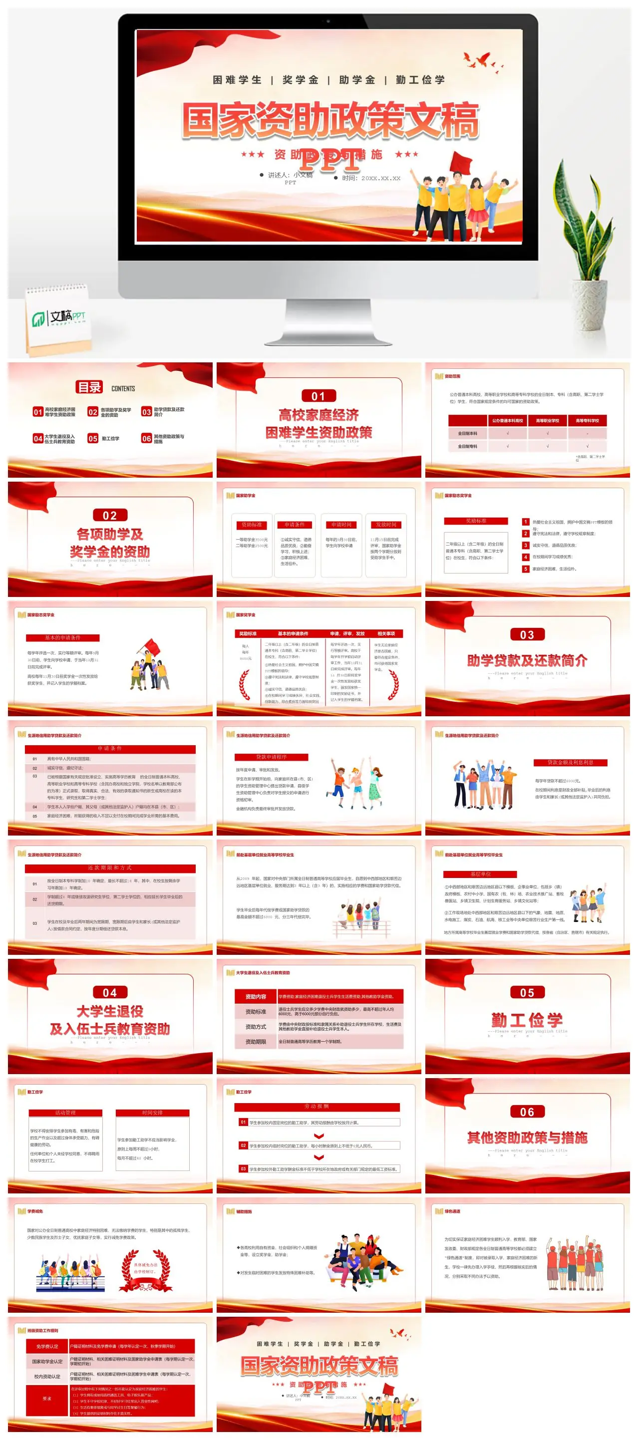 国家资助政策困难学生助学PPT